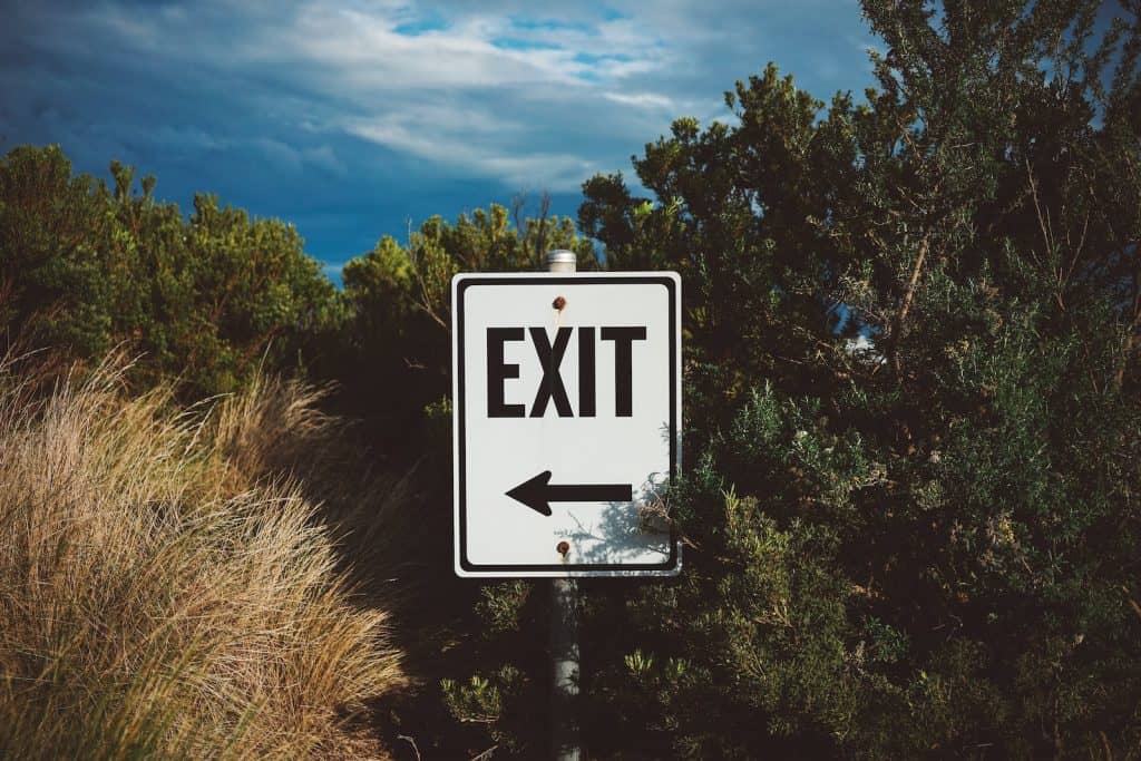 exit sign in the outdoors